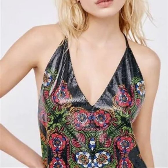 Free People Sequins Mini Dress, Tank L - Picture 2 of 3